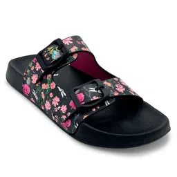 KazarMax Floral Printed Sandals - Black image 3