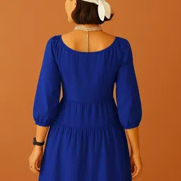 VANGULL Women Puff Sleeve Fit & Flare Mini Dress image 4