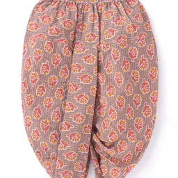 Babyhug 100% Cotton Full Sleeves Dobby Printed Kurta with Printed Dhoti Set - Beige image 4