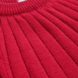 Toffyhouse 100%Supercombed Cotton Flat Knit Full Sleeves Solid Color Pullover Sweater - Red image 4