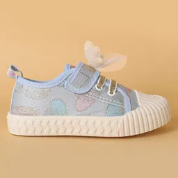 Cute Walk by Babyhug Casual Shoes with Velcro Closure Butterfly Applique- Blue image 4
