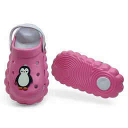 Lil Lollipop Penguin Applique Anti Slip Perforated Clogs - Pink image 5