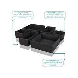 JD FRESH 6 PCs Wardrobe Organizer for Clothes - Black image 5