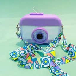 jellify Cute Kids Plastic Water Bottles with Straws Camera Shape Bottle for Schooling 400 ml Water Bottle-picture-18