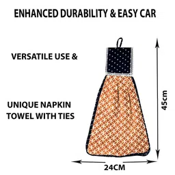 Kuber Industries 2-Pcs Yellow & White Zig Zag Washbasin Hanging Kitchen Towel With Ties image 4