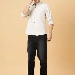 Kotty Men Relaxed Spread Collar Textured Self Design Casual Shirt image 1