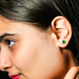INARI SHINES 925 Sterling Silver Stone Studded Circular Studs image 5