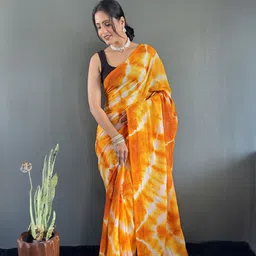 LeeliPeeri Designer Tie and Dye Sequinned Ready to Wear Saree image 2