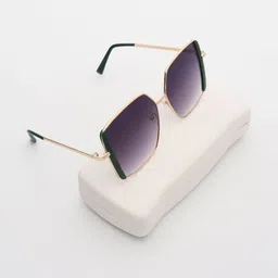 PELLE LUXUR Classic Unisex Gold Toned Frame UV Protected Sunglasses image 5