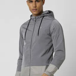 van heusen V Dot Men Hooded Colourblocked Casual Bomber Jacket image 5