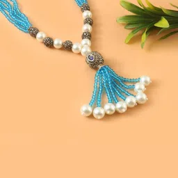 Jewar Mandi Silver-Plated Beaded Layered Jewellery Set image 4