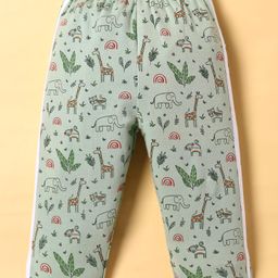 TANGO Interlock Knit Full Length Animal Printed Lounge Pant - Sea Green-picture-14