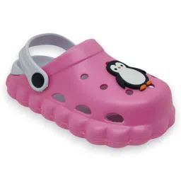 Lil Lollipop Penguin Applique Anti Slip Perforated Clogs - Pink-image-40