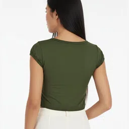 glitchez Bow-Detail Crop Fitted Top image 2