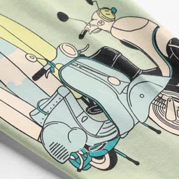 CUCUMBER Sinker Knit Full Length Vehicles Printed Lounge Pant - Light Green image 3