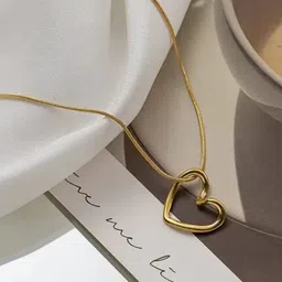 FAB COUTURE Gold-Plated Stainless Steel Heart Shaped Pendants With Chains-picture-10