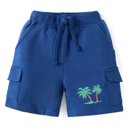 Babyhug Single Jersey Knit Half Sleeves Jungle Print T-Shirt & Shorts Set - Blue image 4