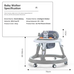 StarAndDaisy Infants 360 Baby Walker With Height Adjustment & Music Tray image 2