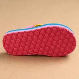 Cute Walk by Babyhug Flip Flops With Back Strap Floral Print - Pink & Light Blue image 5