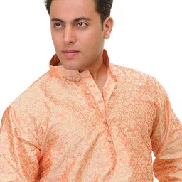 Exotic India Men Woven Design Woven Design Kurta with Churidar image 2
