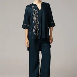Truly Sma Embroidered Top With Trousers Co-Ords image 4