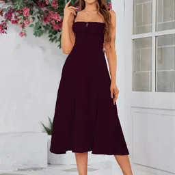 R.Code by The Roadster Life Co. Women Shoulder Straps Empire Midi Dress-image-74