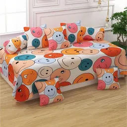 Filymore Kids Set Of 8 Pink & White Cartoon Characters Printed Diwan Set-image-44