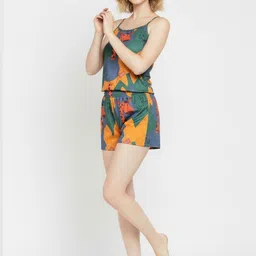 Avyanga Women Printed Satin Night Suit image 3