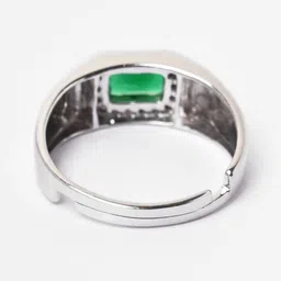 Clara Men 925 Sterling Silver Rhodium-Plated CZ Studded Finger Ring image 4