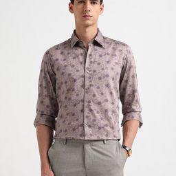 Arrow New York Men Slim Fit Floral Printed Spread Collar Pure Cotton Formal Shirt-picture-10
