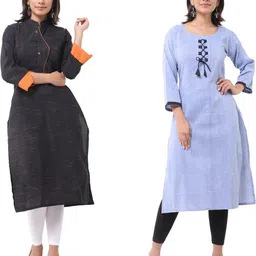 DESHBANDHU DBK Women Blue Cotton Kurtas-image-52