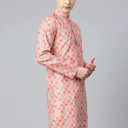 Luxrio Men Ethnic Motifs Printed Mandarin Collar Kurta image 2
