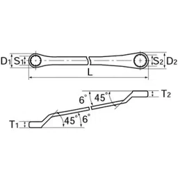 Ktc Long Offset Box Wrench (13/16x7/8 Inch) 322 mm Length, M5-13/16x7/8 image 2