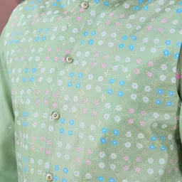House of Pataudi Printed Kurta & Trouser With Nehru Jacket image 2