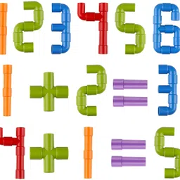 AEXONIZ TOYS Unbreakable Building Blocks Game Toy Set with Wheels Playset for 3-8 Years Old Kids Boys & Girls,Random Color,75+ pieces (Pipe Puzzle Building Block Toys) (Multicolor) image 5