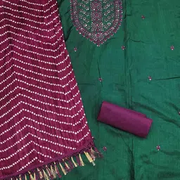 Blissta Cotton Embroidered Dress Material image 4