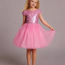 Cherry Crumble By Nitt Hyman Cap Sleeves Sequins Embellished Dress - Pink-picture-33