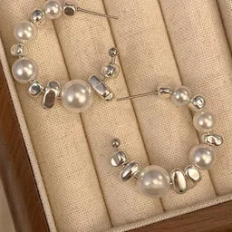 AKISON JEWELS Silver Plated Circular Hoop Earrings-picture-26