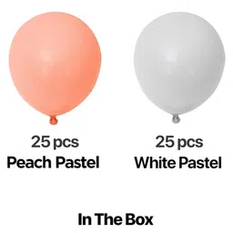 Surprise Decor & White Pastel Balloons For Birthday/Baby Shower/Farewell/Any Special Event Theme Party Decoration (Peach & White Pastel) image 2