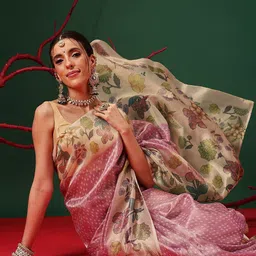 Silk Land Floral Zari Tissue Designer Fashion Saree-picture-11