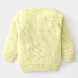 Babyhug Knit Full Sleeves Pullover Sweater with Sequinned Star Design - Yellow image 4