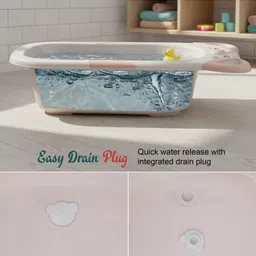 Baybee lora 2 in 1 Baby Bath Tub Seat for Kids | Portable Bathing Tub for Babies with Soap Tray | Anti Slip Baby Plastic Bath Chair | Multi-Purpose Bathtub for Baby Bather for 0 to 5 Years (Orange) image 4