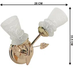 1ST TIME White & Gold-Toned Textured Metal Traditional Rectangle Shaped Wall Lamp image 4