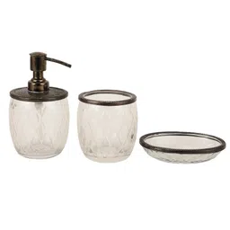 De Maison Decor Olivia Daimond Crystal Cut bathroom set in Black image 5