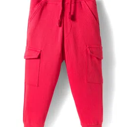 Babyhug Single Jersey Knit Full Raglan Sleeves T-Shirt and Joggers Set with Vehicle Print - Red image 4