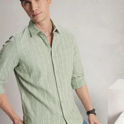 WROGN Vertical Striped Textured Casual Shirt-picture-22