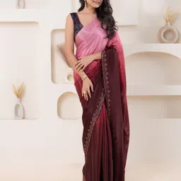 RACHNA Ombre Beads and Stones Art Silk Ready to Wear Saree-picture-26
