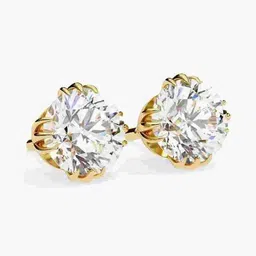VALANOVA Hallmarked 14Kt Gold Diamond Studded Earrings - 1.36 g image 4