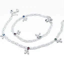 Lovemi Movements Women Silver-Plated Anklet-image-1