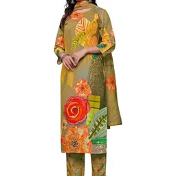 PARVOTSAV Brown Cotton Blend Kurta Sets image 2